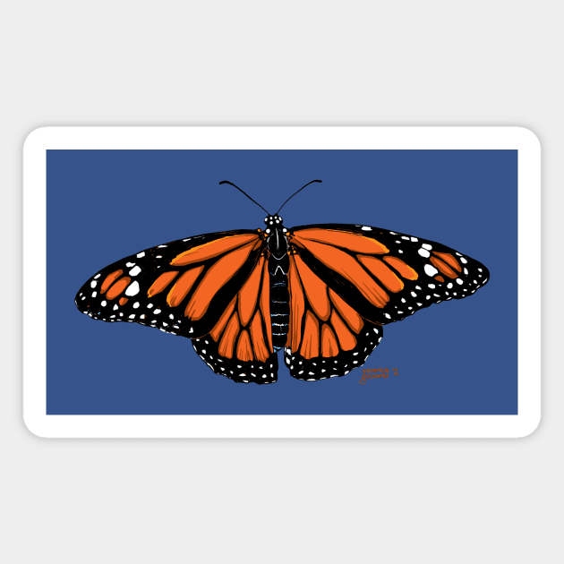 Monarch butterfly Magnet by cartoonowl